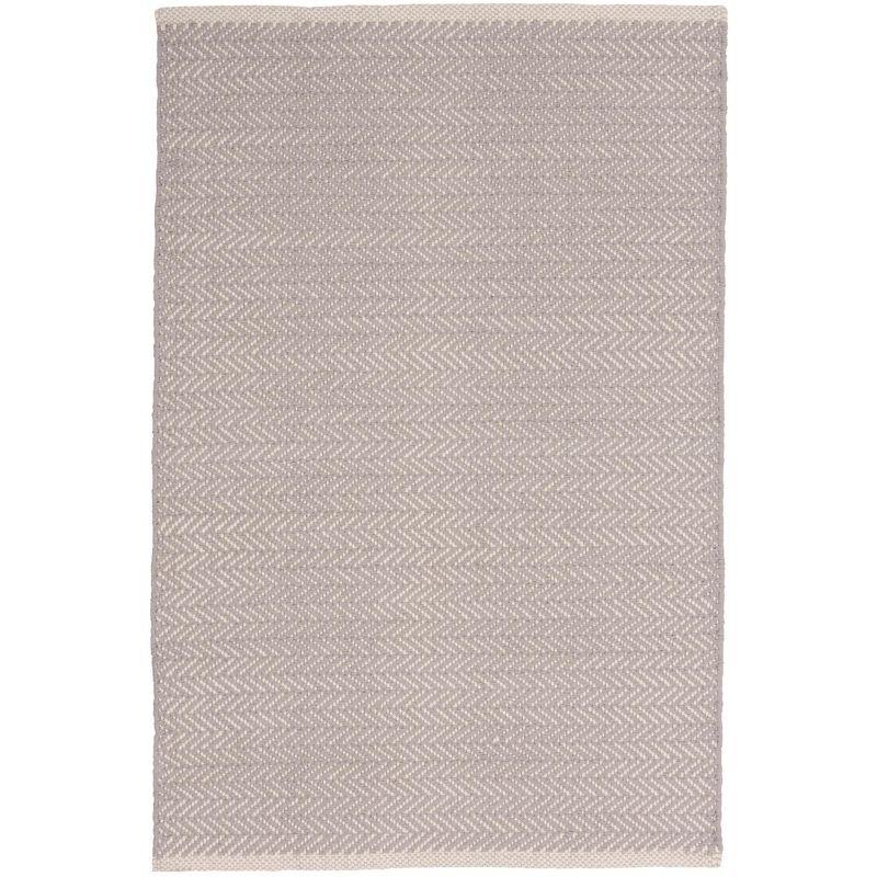 Herringbone Dove Grey Handwoven Cotton Rug