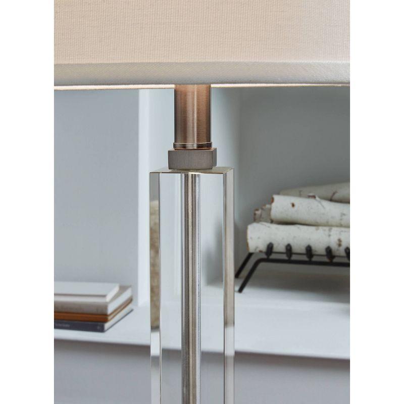 Deccalen Crystal Table Lamp Clear/Silver - Signature Design by Ashley: Chic Candlestick, 3-Way Switch