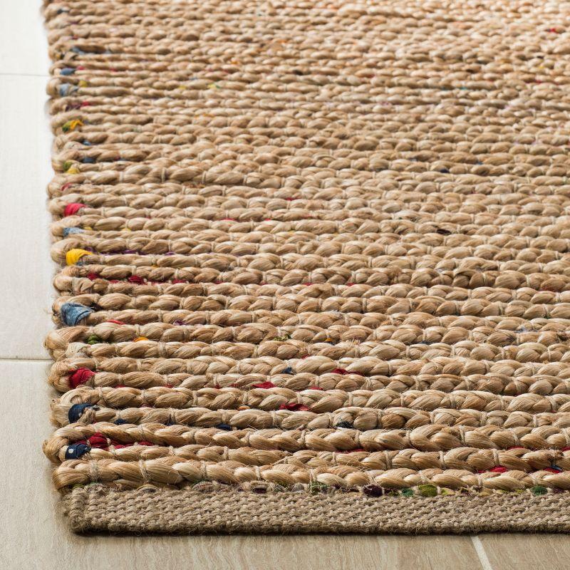 Handmade Beige Geometric Wool 6 ft. Square Area Rug