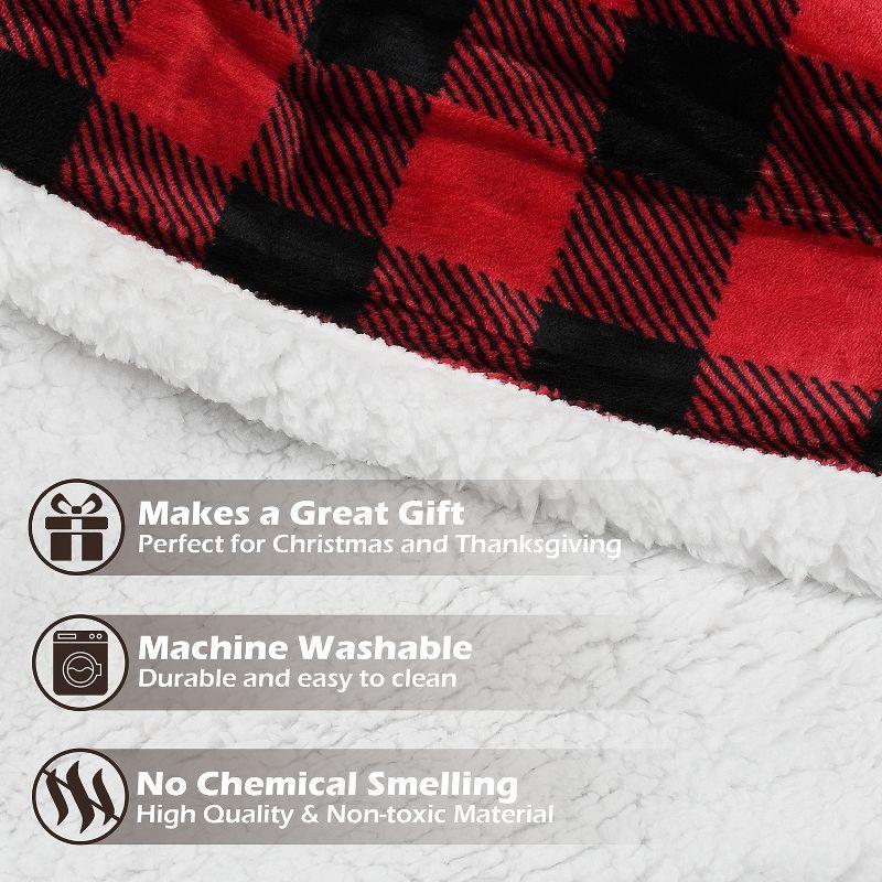 Catalonia Velvety Fleece Blanket Throw, Super Soft Warm Fleece Plush Bed Blanket, 60"x80", Winter Caring Gift, Christmas Gift, Red Plaid