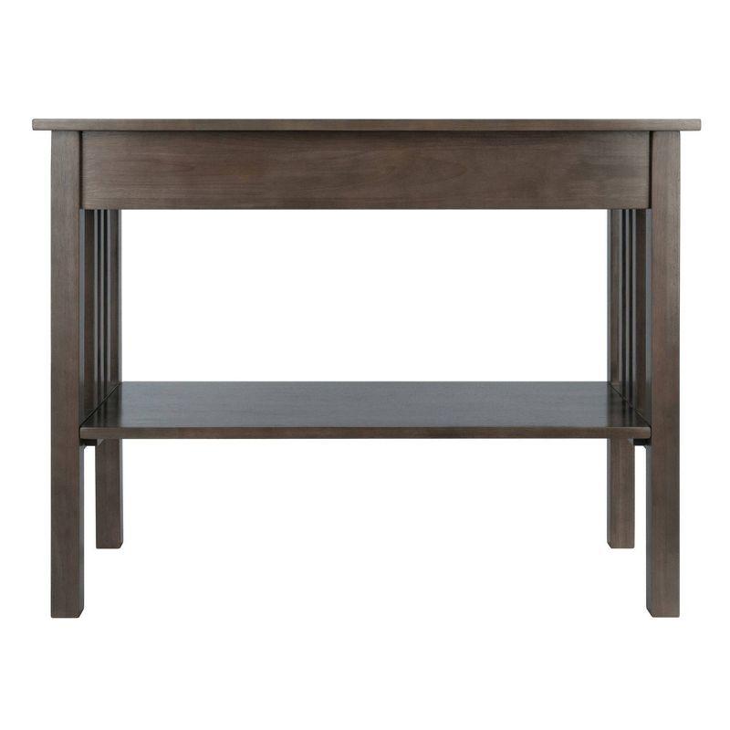 Stafford Console Hall Table Oyster Gray - Winsome: Modern Sofa Table with Storage Shelf & Drawer