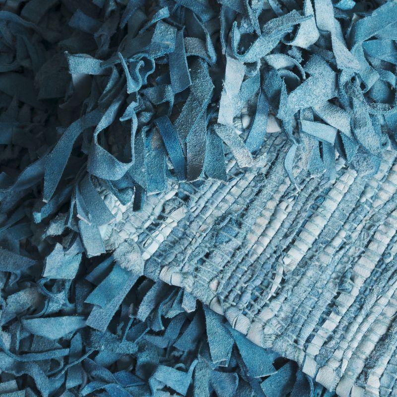 Leather Shag LSG511 Handwoven Runner Rug - Light Blue - 2'3"x9' - Safavieh