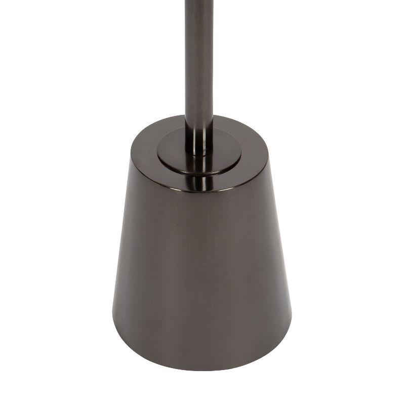 Kate and Laurel Tira Round Metal Side Table, 14x14x24, Pewter and White