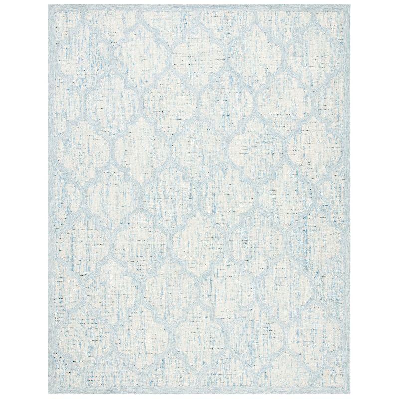 Abstract ABT474 Handmade Indoor Area Rug - Ivory/Turquoise - 8'x10' - Safavieh