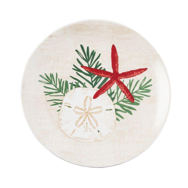 Seaside Greetings Round Ceramic Holiday Platter