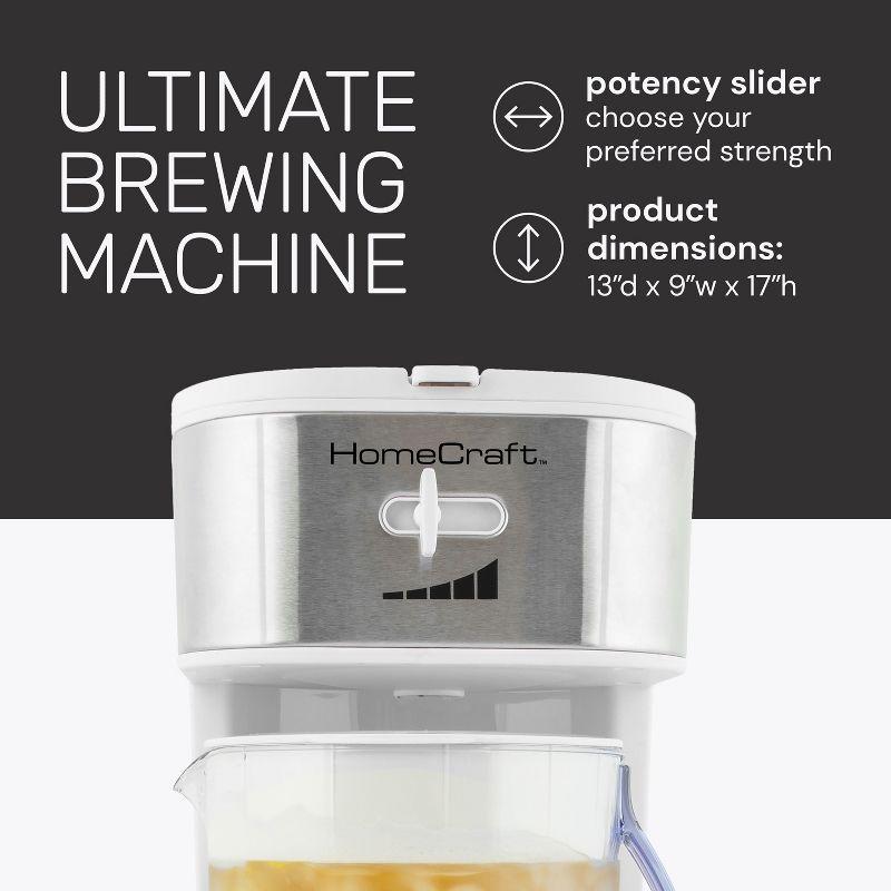 HomeCraft 3-Quart White Stainless Steel Café' Ice Iced Coffee and Tea Brewing System