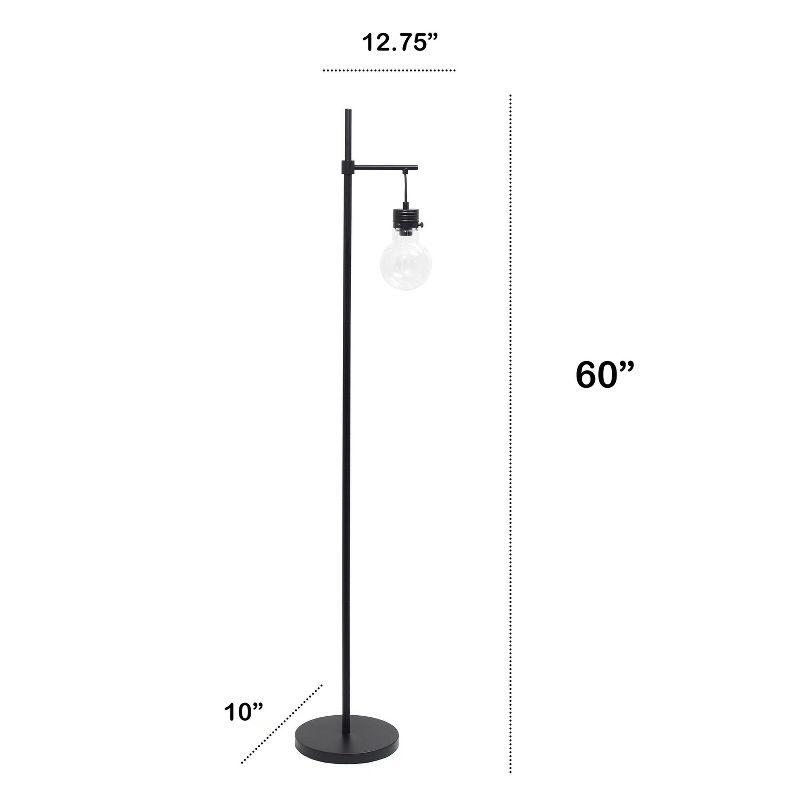 Beacon Floor Lamp with Glass Shade Black - Lalia Home: Modern Standing Light for Living Room, UL Listed, Metal Body