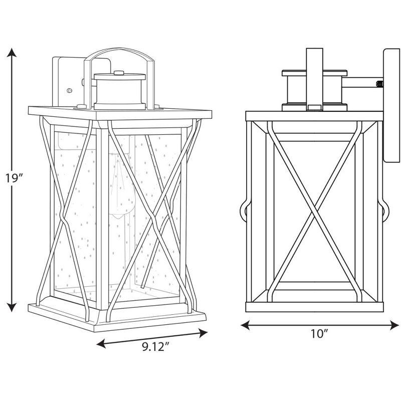 Progress Lighting Barlowe 1-Light Outdoor Wall Lantern in Antique Bronze with Clear Seeded Glass