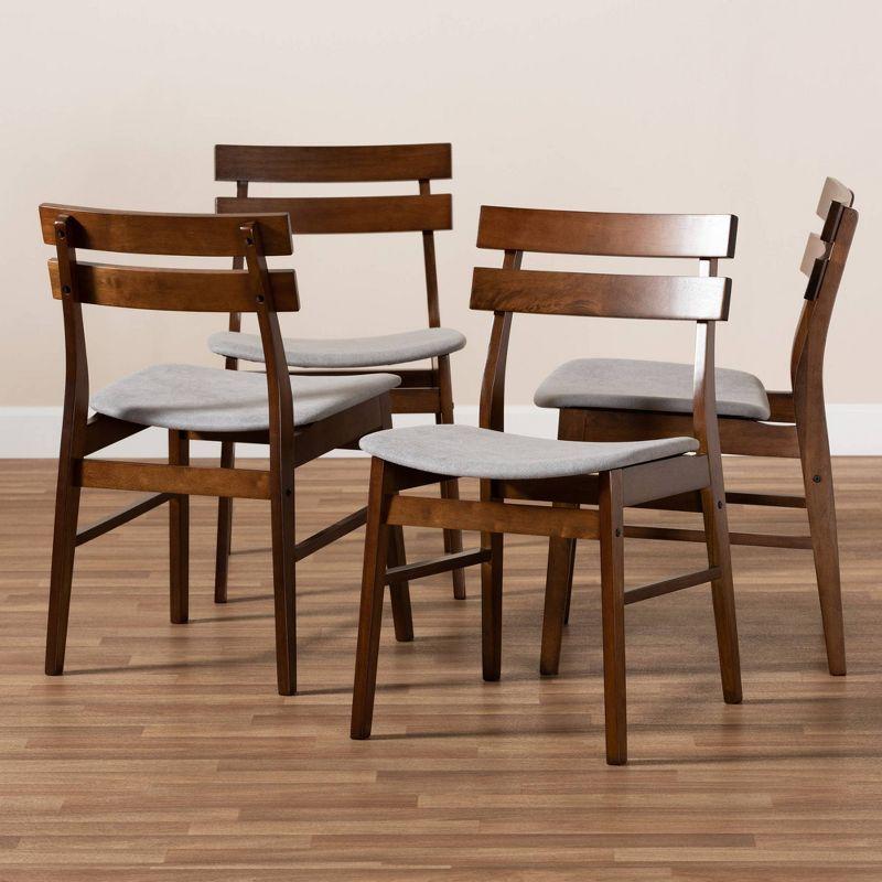 Set of 4 Devlin Upholstered Wood Dining Chairs - Baxton Studio