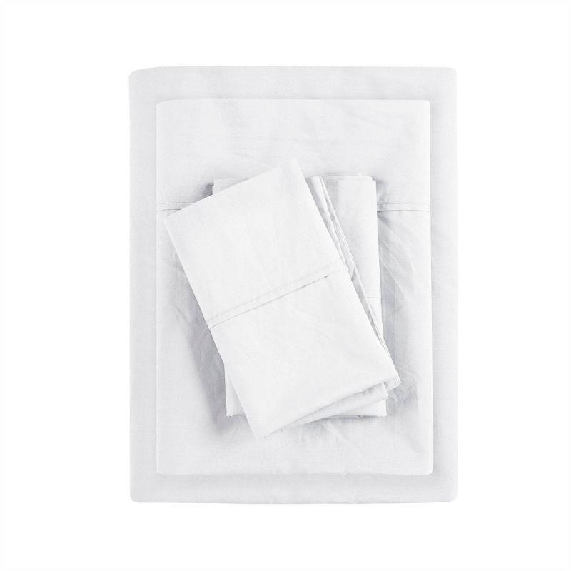 Madison Park Peached Percale 200 Thread Count Relaxed Cotton Percale Sheet Set