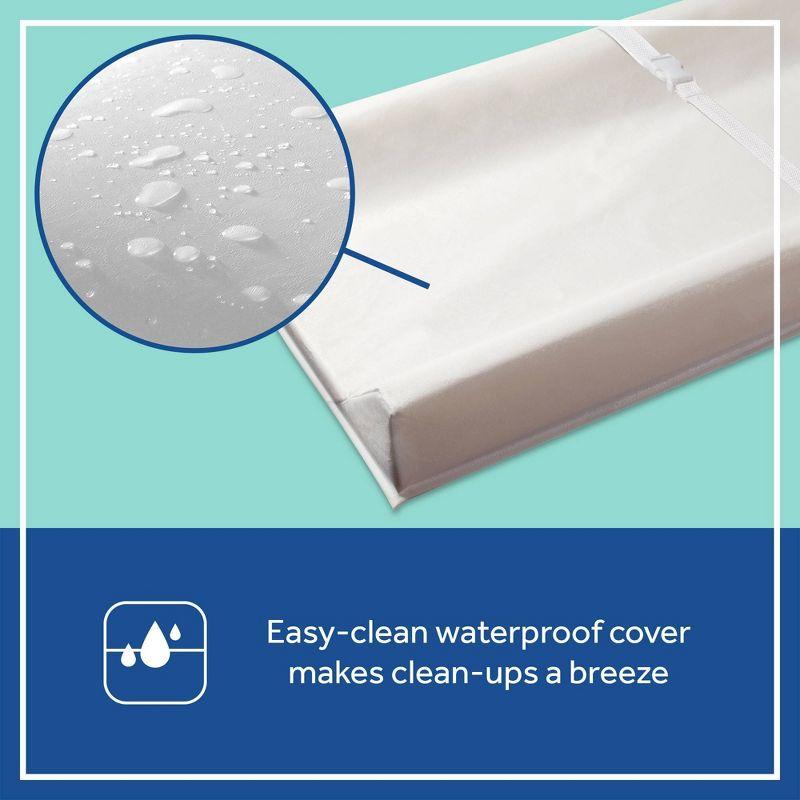 Sealy Baby Sealy Baby Soybean Comfort 3-Sided Waterproof Contoured Baby Diaper Changing Pad for Dresser or Changing Table, Baby Changing Pad - White, 32” x 16”