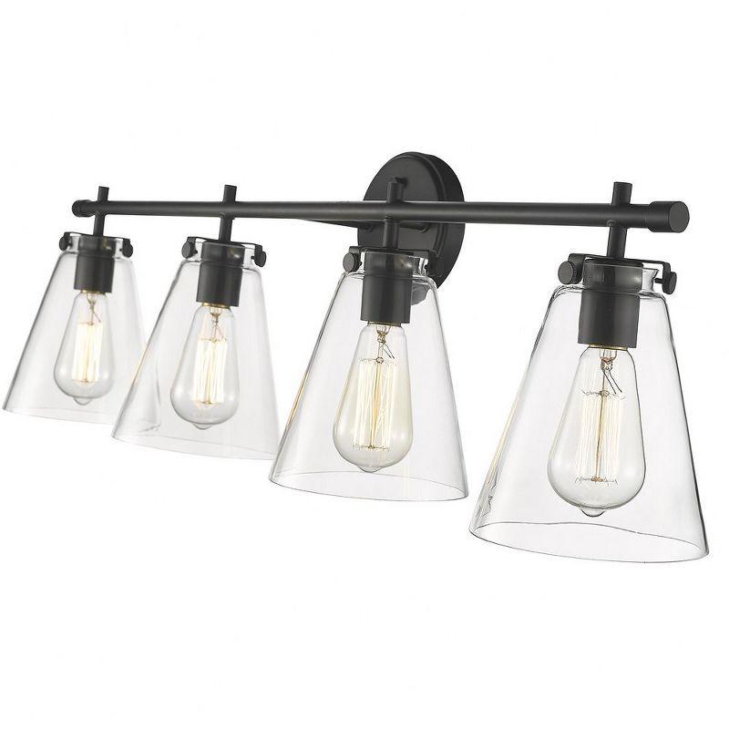 Aliza Matte Black 4-Light Metal Vanity Fixture