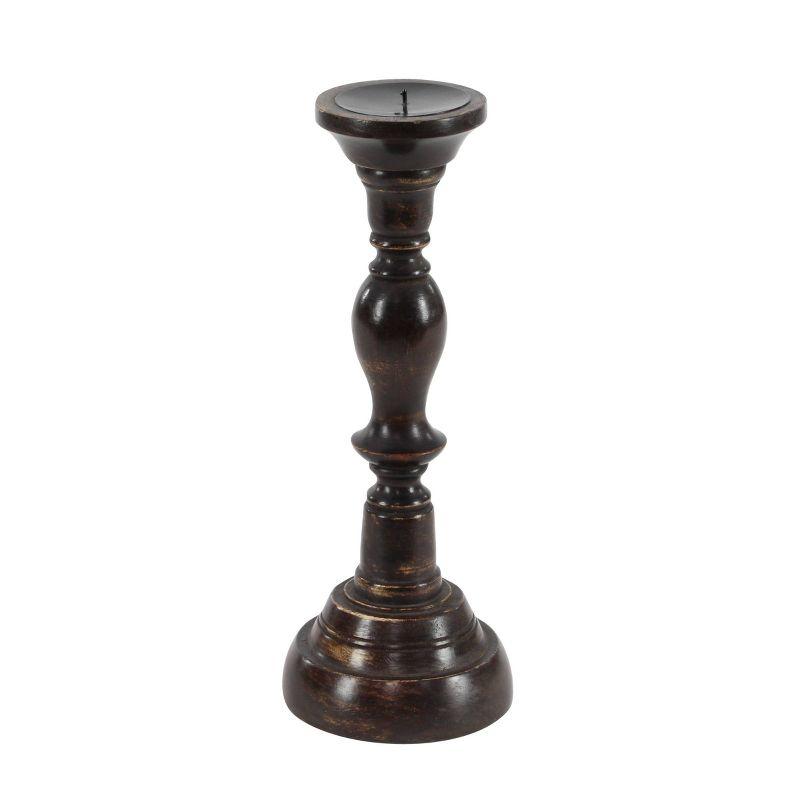 3 Piece Wood Tabletop Candlestick Set