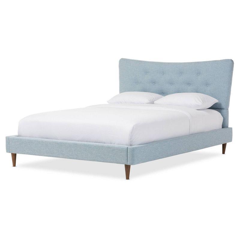 Hannah King-Sized Linen Upholstered Bed with Tufted Headboard