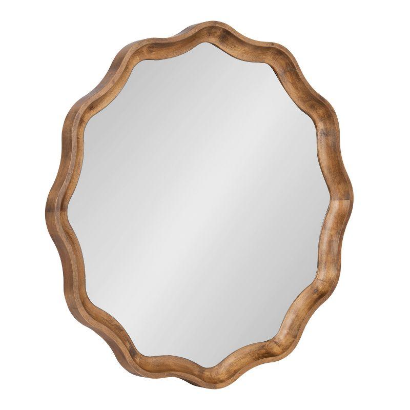 Kate & Laurel All Things Decor 28"x28" Hatherleigh Round Scallop Mirror: Wall Mount, Transitional Decor