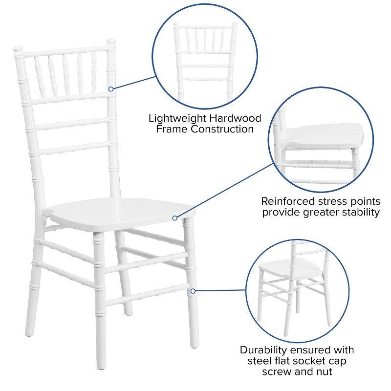 Flash Furniture HERCULES Series White Wood Chiavari Chair