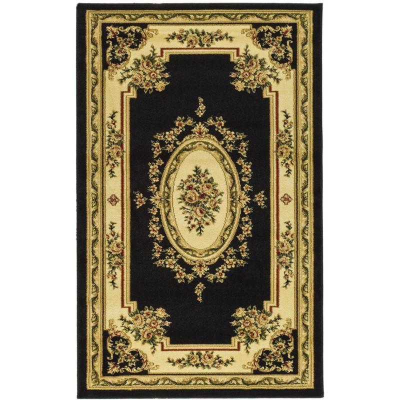Lyndhurst LNH218 Power Loomed Accent Rug - Black/Ivory - 3'3"x5'3" - Safavieh