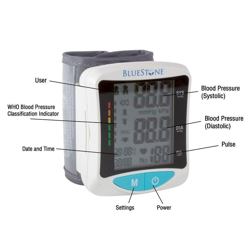 Fleming Supply Automatic Adjustable Cuff Wrist Blood Pressure Monitor With Digital LCD Display Screen