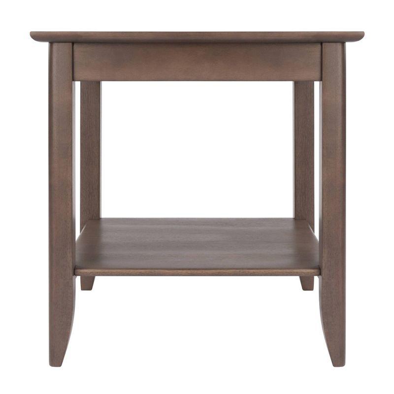 Santino End Table Oyster Gray - Winsome: Contemporary Accent Table with Lower Shelf, Wood Inlay