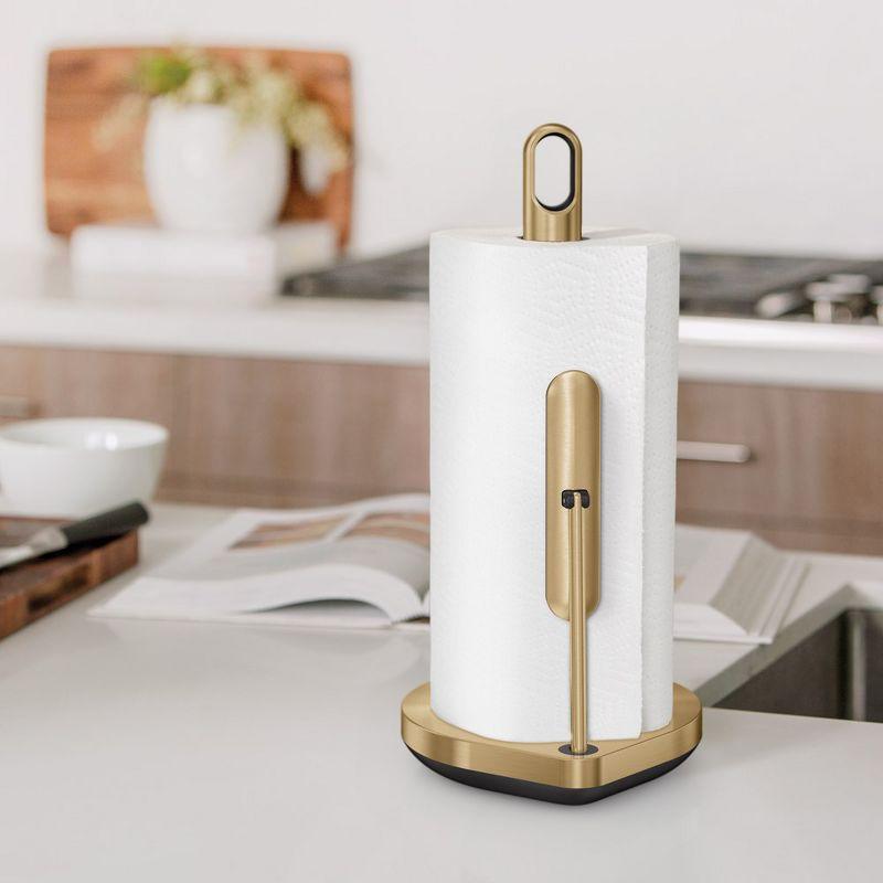 Brass Stainless Steel Tension Arm Paper Towel Holder