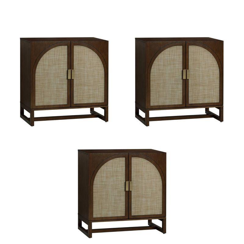 Nathan James Set of 3 Paxton Console with Doors Dark Brown