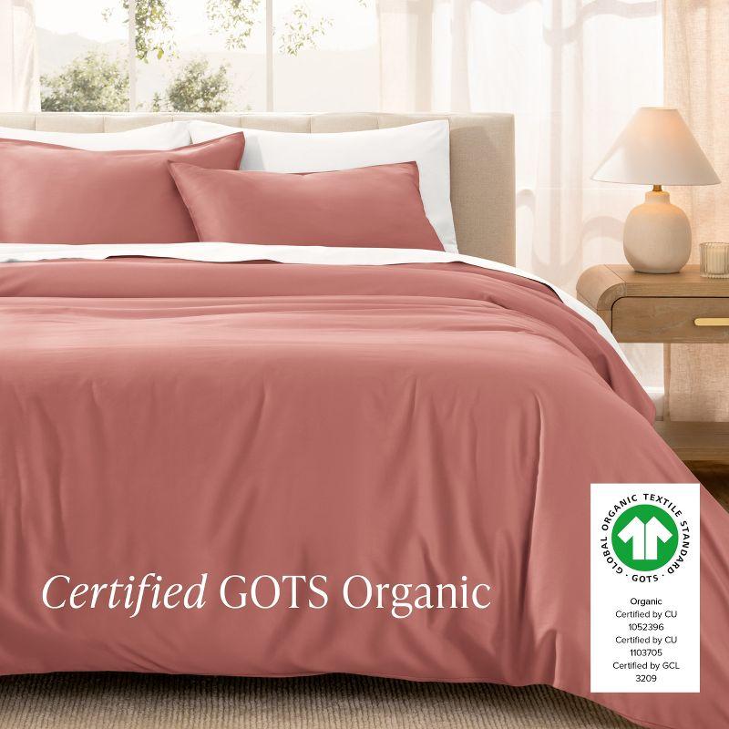 Bare Home 400 Thread Count Organic Cotton Sateen Duvet Cover Set
