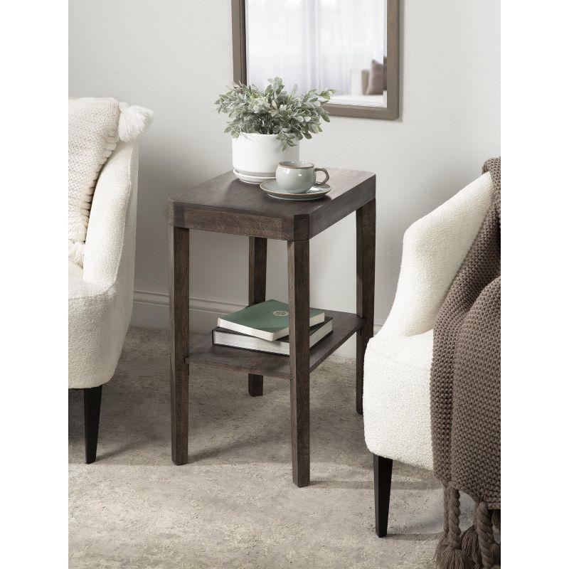 Kate and Laurel Talcott Rectangle Wood Side Table, 22x14x26, Gray