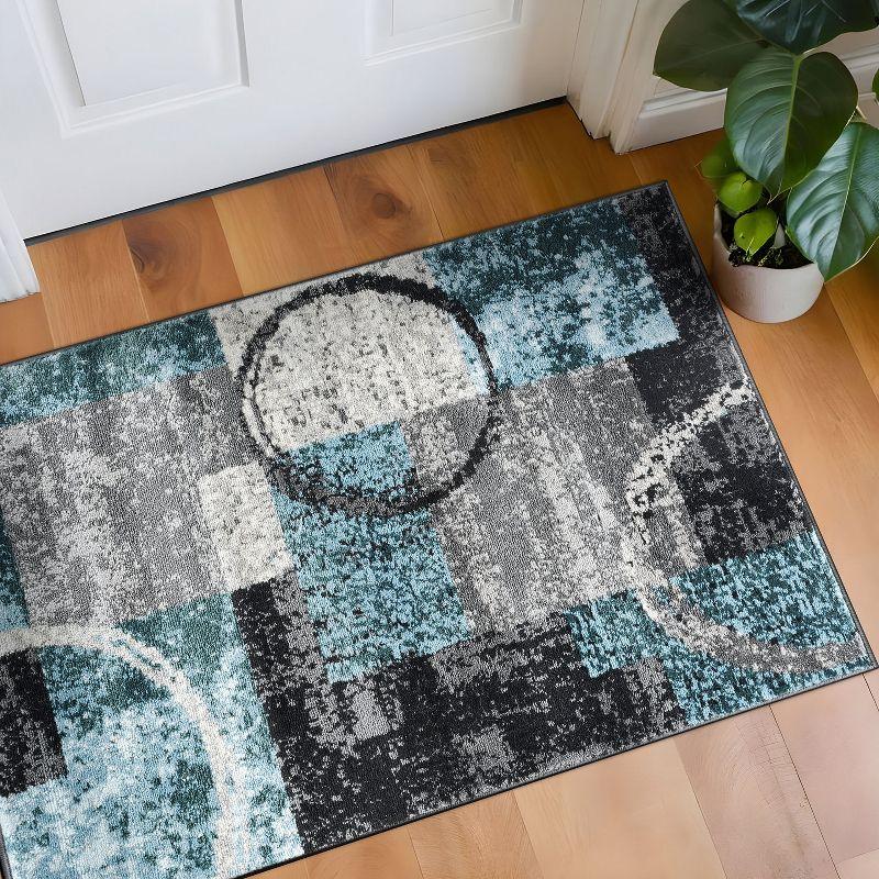 World Rug Gallery Abstract Circle Area Rug - GRAY 2'7"x4'