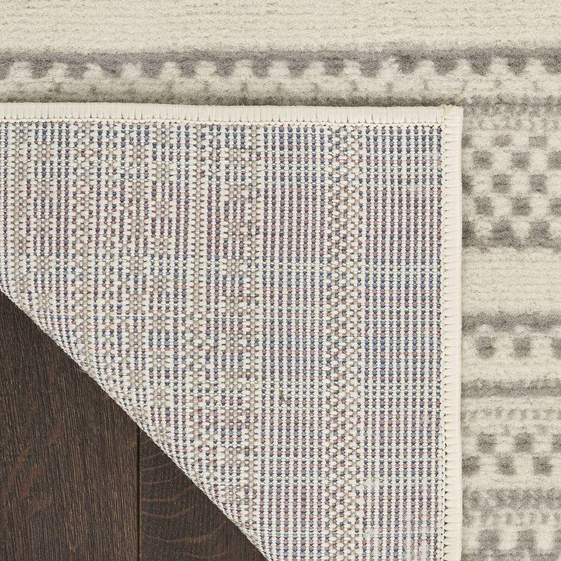 Nourison Grafix Abstract Striped Indoor Rug Ivory Grey 5'3" x 7'3"