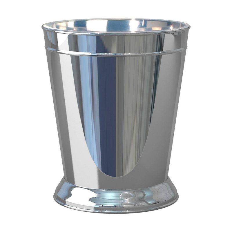 Timeless Polished Stainless Steel Bathroom Wastebasket