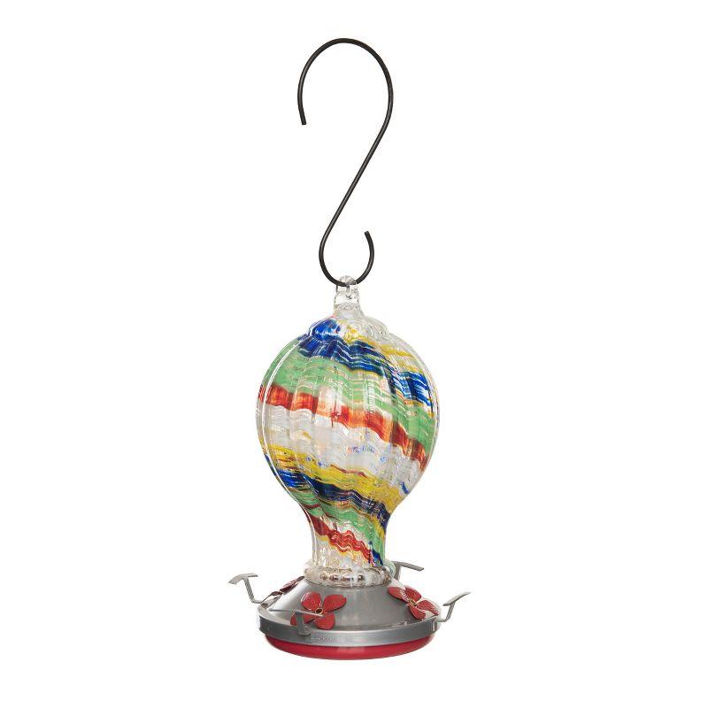 Enchanted Garden Glass Hanging Hummingbird Feeder