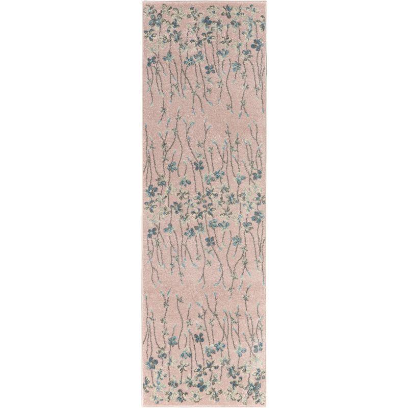 Bohemian Blossom Pink Floral Soft Viscose Area Rug