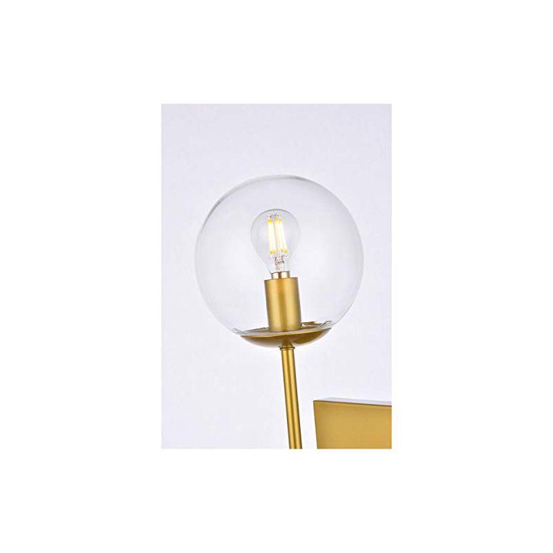 Elegant Lighting Neri 1 light brass and clear glass wall sconce