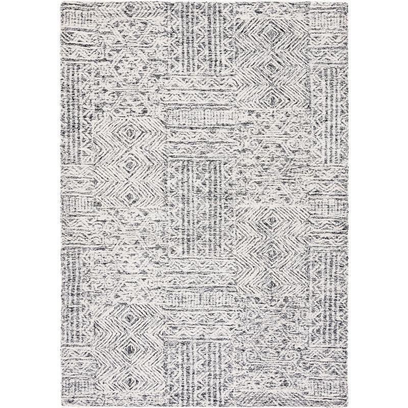 Abstract ABT225 Hand Tufted Area Rug - Black/Ivory - 5'x8' - Safavieh.