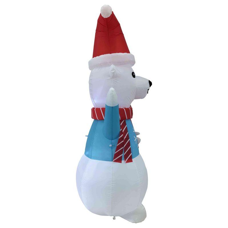 LED Lighted Inflatable Polar Bear Outdoor Christmas Decoration - 8.25'