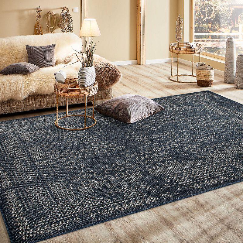 World Rug Gallery Bohemian Border Indoor/Outdoor Area Rug