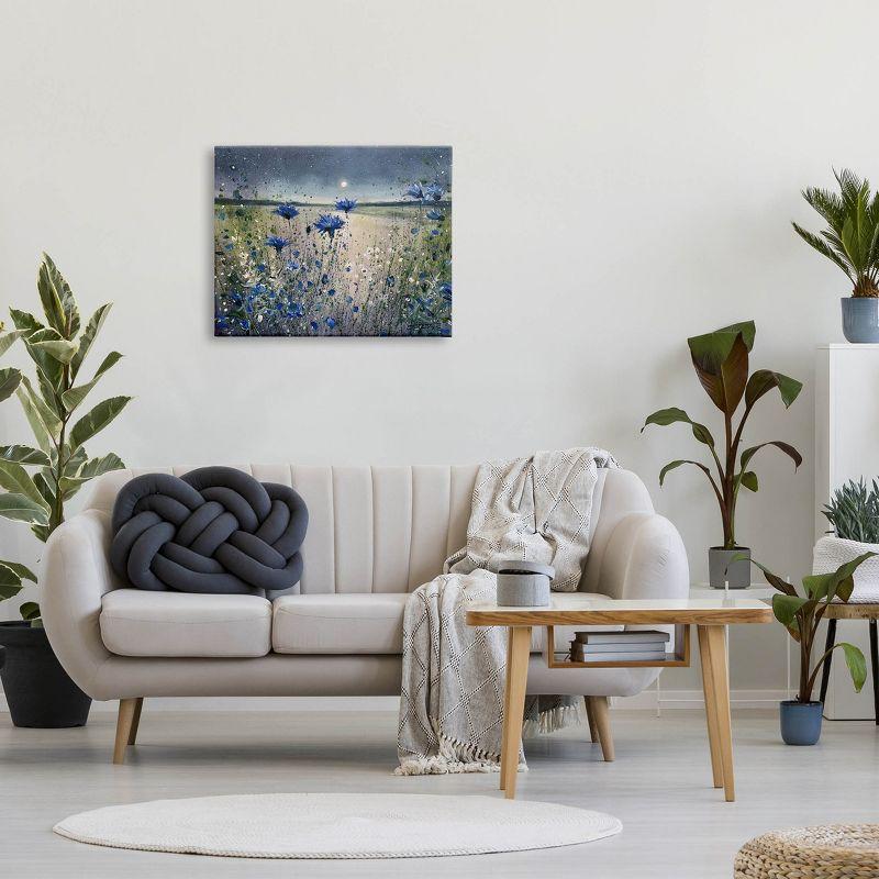 Blooming Blue Flowers Night Moon Giclee Art By Jennifer Taylor Art