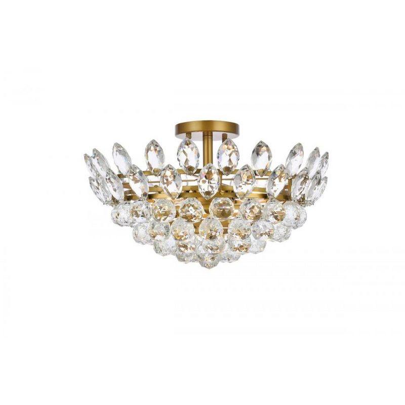 Emilia 18'' Brass and Crystal Flush Mount Light