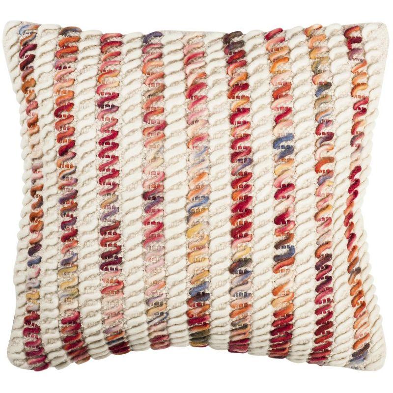 Fredonia Embroidered Wool Reversible Throw Pillow