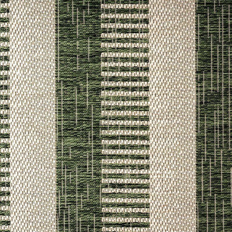 Nicole Miller Striped Light Green/Ivory Indoor / Outdoor Area Rug