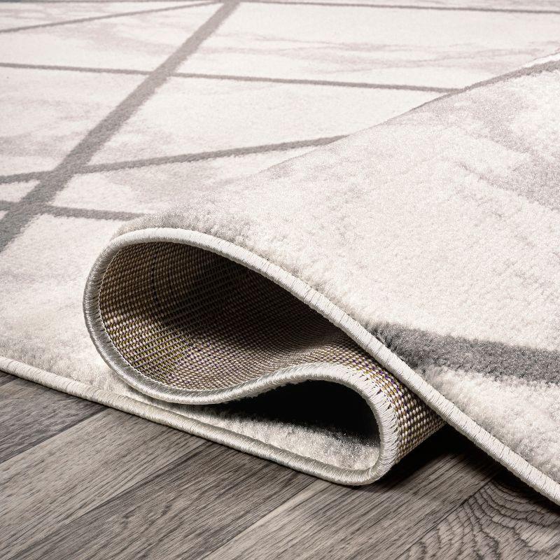 3' x 5' Patras Modern Geometric Marbled Area Rug, Ivory/Gray - JONATHAN Y