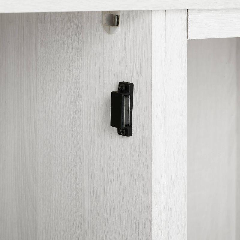 Crosley Camden Corner TV Stand for TVs up to 50" Whitewash: Mid-Century Modern Entertainment Center with Adjustable Shelves