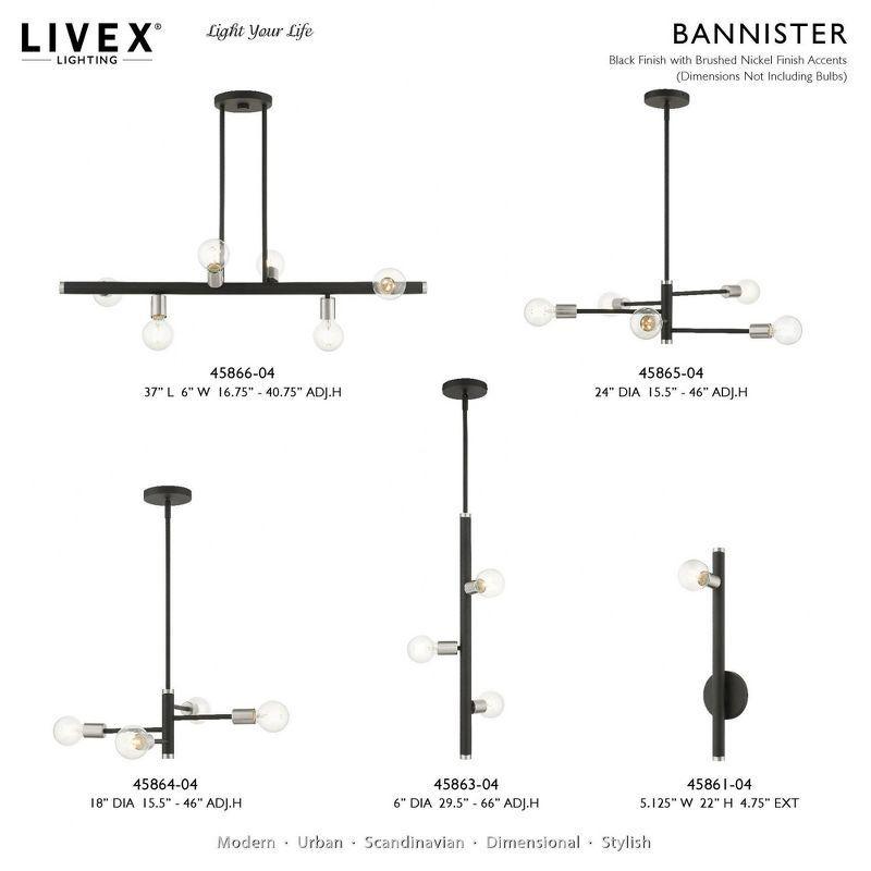 Livex Lighting Bannister 1 - Light Wall Light in  Black