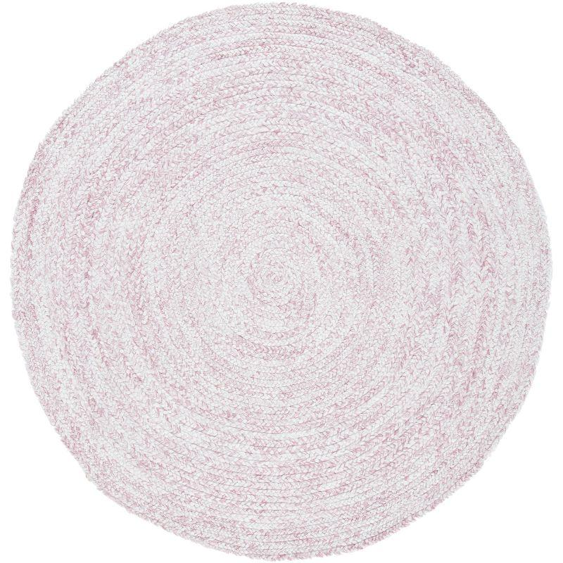 Elegant Ivory Handwoven Braided Round Rug - 6' Synthetic