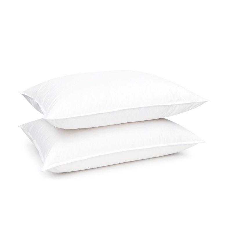 Queen Size White Cotton Down Alternative Bed Pillows - Set of 2