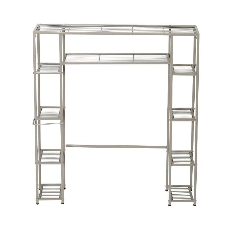 Satin Nickel 5-Tier Steel Over-the-Toilet Storage Shelf