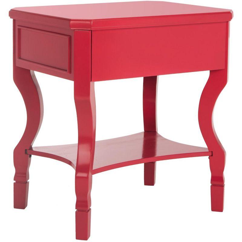 Alaia 1 Drawer Nightstand - FOX6275 - Red - Safavieh Couture