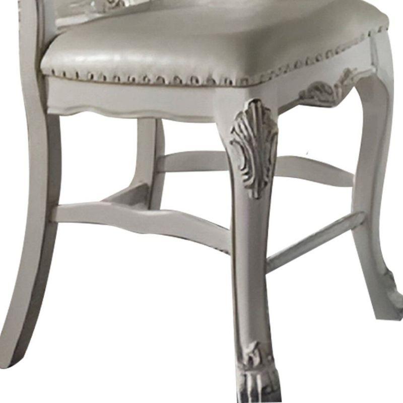 Dresden White Faux Leather Upholstered Side Chair with Wood Frame