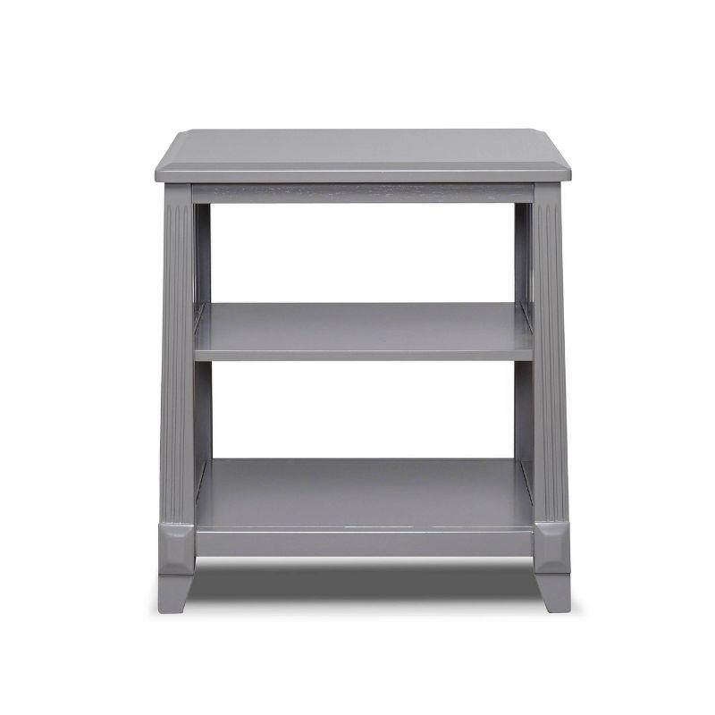 Berkley Solid Wood Gray Nightstand with Open Shelf for Nursery
