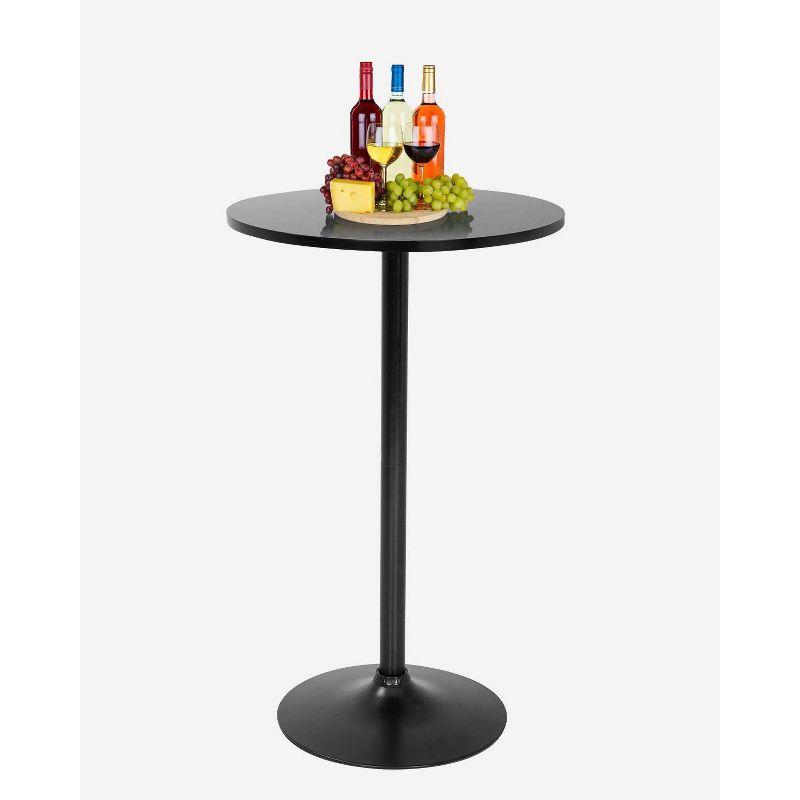 FDW Modern Round Pub Hydraulic Dining Room Home Kitchen Bar Top Tall Table, Black